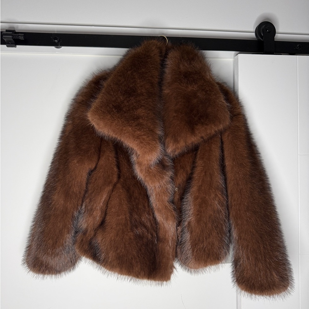 Brown Faux Fur Coat 🤎 New with Tags – Size S